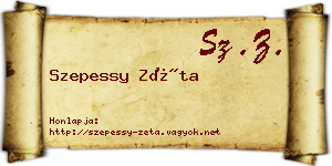 Szepessy Zéta névjegykártya